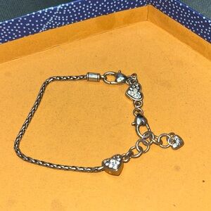 Brighton Heart Slide Elegant Heart Charm Bracelet in Silver